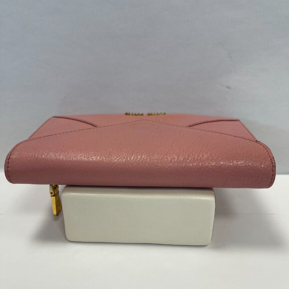 Miu Miu Pink Madras Leather Envelope-style Wallet Clutch - Preowned - Picture 3 of 14